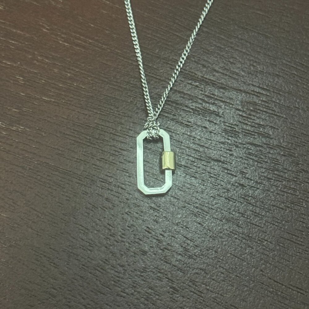 Allsaints Hexagon Carabiner Pendant Necklace